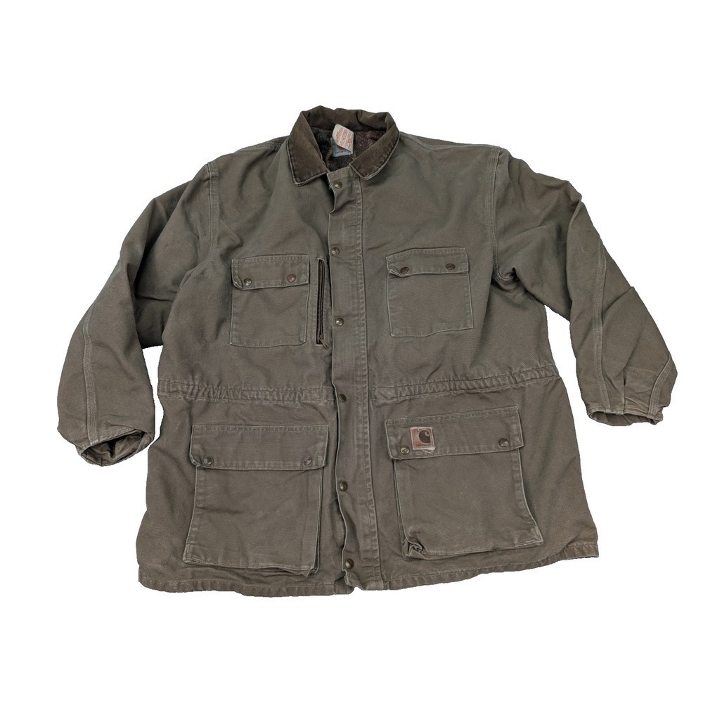 VTG Carhartt PB1321 Barn Coat Mens 2XL Blanket Lined Canvas Chore Union Made USA